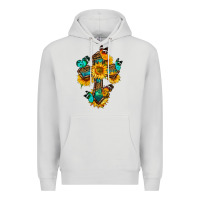 Dove Grey cross with butterfly Premium Hoodie - BundleAndBundleShop