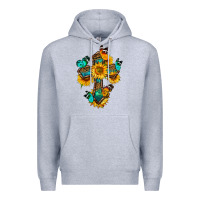 Heather Grey cross with butterfly Premium Hoodie - BundleAndBundleShop