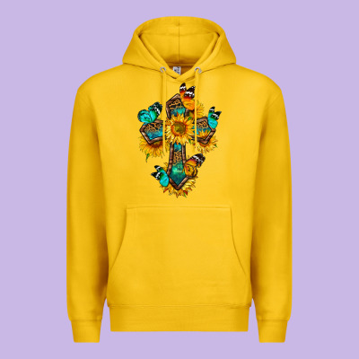 Cross With Butterfly Premium Hoodie Designed By Bundleandbundleshop