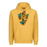 Mustard cross with butterfly Premium Hoodie - BundleAndBundleShop