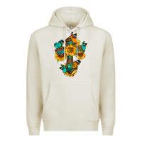 Oatmeal Heather cross with butterfly Premium Hoodie - BundleAndBundleShop