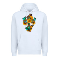 White cross with butterfly Premium Hoodie - BundleAndBundleShop