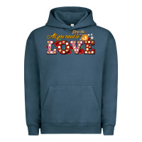 Pigment Midnight Navy all you need is love Urban Hoodie - AdoDesignShop