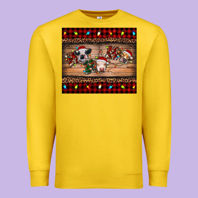 Hohoho Christmas Cows Premium Sweatshirt Designed By Ranaportraitstore