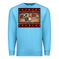 Ocean Blue hohoho christmas cows Premium Sweatshirt - RanaPortraitStore