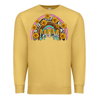 Antique Gold mom with sunflower rainbow mothers day Premium Sweatshirt - texasbilliewilder