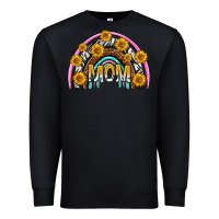 Black mom with sunflower rainbow mothers day Premium Sweatshirt - texasbilliewilder