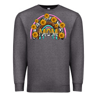 Charcoal Heather mom with sunflower rainbow mothers day Premium Sweatshirt - texasbilliewilder