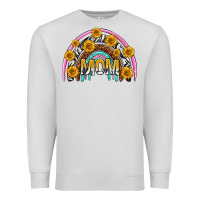 Dove Grey mom with sunflower rainbow mothers day Premium Sweatshirt - texasbilliewilder