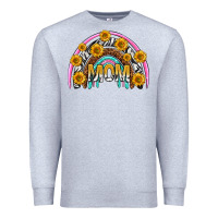 Heather Grey mom with sunflower rainbow mothers day Premium Sweatshirt - texasbilliewilder