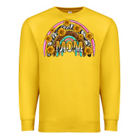 Lemon mom with sunflower rainbow mothers day Premium Sweatshirt - texasbilliewilder