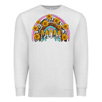Oatmeal Heather mom with sunflower rainbow mothers day Premium Sweatshirt - texasbilliewilder