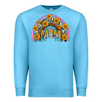 Ocean Blue mom with sunflower rainbow mothers day Premium Sweatshirt - texasbilliewilder