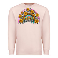 Pale Pink mom with sunflower rainbow mothers day Premium Sweatshirt - texasbilliewilder