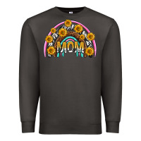Smoke mom with sunflower rainbow mothers day Premium Sweatshirt - texasbilliewilder
