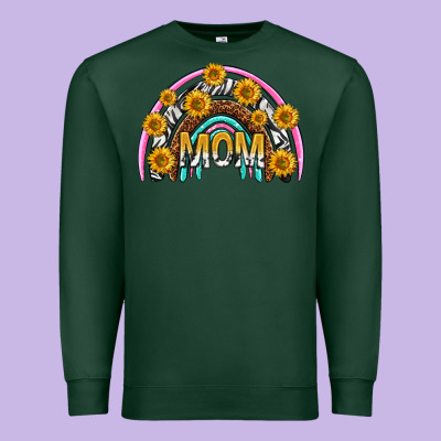 Mom With Sunflower Rainbow Mothers Day Premium Sweatshirt Designed By Texasbilliewilder