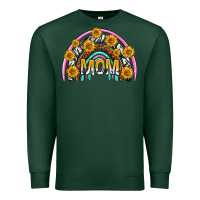 Sports Green mom with sunflower rainbow mothers day Premium Sweatshirt - texasbilliewilder
