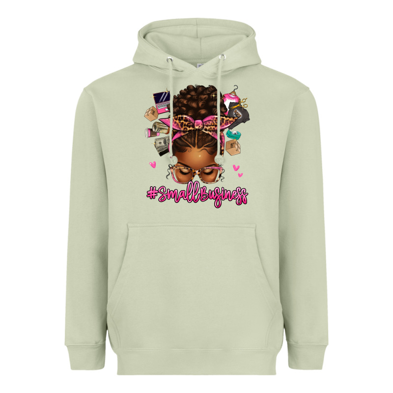 Small Business Afro Messy Bun Heavyweight Hoodie by texasbilliewilder | Teevron