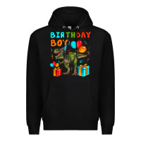 Black birthday boy t rex Premium Hoodie - Artiststas
