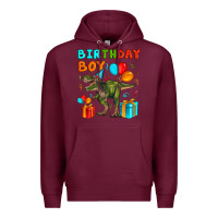 Burgundy birthday boy t rex Premium Hoodie - Artiststas