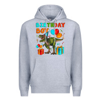 Heather Grey birthday boy t rex Premium Hoodie - Artiststas