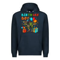 Navy birthday boy t rex Premium Hoodie - Artiststas