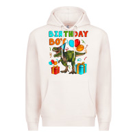 Pale Pink birthday boy t rex Premium Hoodie - Artiststas