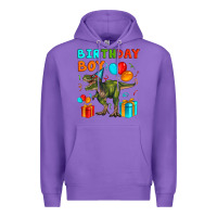 Purple birthday boy t rex Premium Hoodie - Artiststas