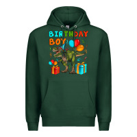 Sports Green birthday boy t rex Premium Hoodie - Artiststas