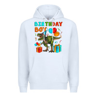 White birthday boy t rex Premium Hoodie - Artiststas