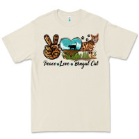 Bone Peace Love Bengal Cat Premium Tee - LillyAllenDesigns