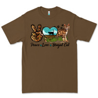 Cacao Peace Love Bengal Cat Premium Tee - LillyAllenDesigns