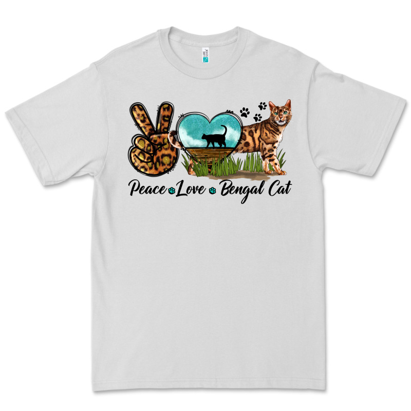 Peace Love Bengal Cat Premium Tee by LillyAllenDesigns | Teevron