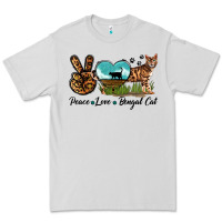 Dove Grey Peace Love Bengal Cat Premium Tee - LillyAllenDesigns