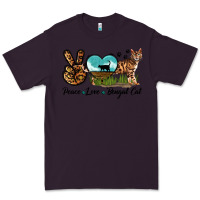 Plum Peace Love Bengal Cat Premium Tee - LillyAllenDesigns