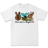 White Peace Love Bengal Cat Premium Tee - LillyAllenDesigns