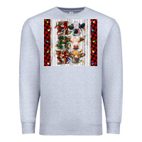 Heather Grey ho ho ho christmas cow Premium Sweatshirt - RanaPortraitStore