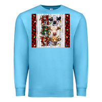 Ocean Blue ho ho ho christmas cow Premium Sweatshirt - RanaPortraitStore