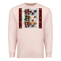 Pale Pink ho ho ho christmas cow Premium Sweatshirt - RanaPortraitStore