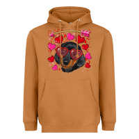 Valentine's Day  Dachshund Puppy Heavyweight Hoodie | Teevron