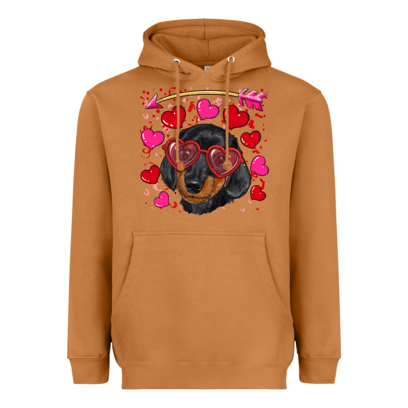 Valentine's Day  Dachshund Puppy Heavyweight Hoodie by RanaPortraitStore | Teevron