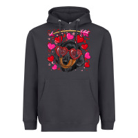 Smoke valentine's day  dachshund puppy Heavyweight Hoodie - RanaPortraitStore