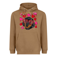 Toasted Coconut valentine's day  dachshund puppy Heavyweight Hoodie - RanaPortraitStore
