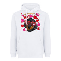 White valentine's day  dachshund puppy Heavyweight Hoodie - RanaPortraitStore