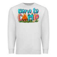 Oatmeal Heather born to camp Premium Sweatshirt - Zillion Design Studio