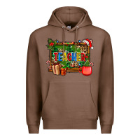 Chestnut christmas teacher and coffe cup with board Premium Hoodie - AdoDesignShop