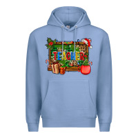 Colony Blue christmas teacher and coffe cup with board Premium Hoodie - AdoDesignShop