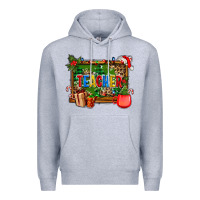 Heather Grey christmas teacher and coffe cup with board Premium Hoodie - AdoDesignShop