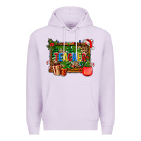 Lilac christmas teacher and coffe cup with board Premium Hoodie - AdoDesignShop