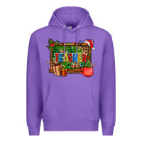 Purple christmas teacher and coffe cup with board Premium Hoodie - AdoDesignShop